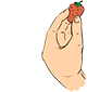 hand with strawverry