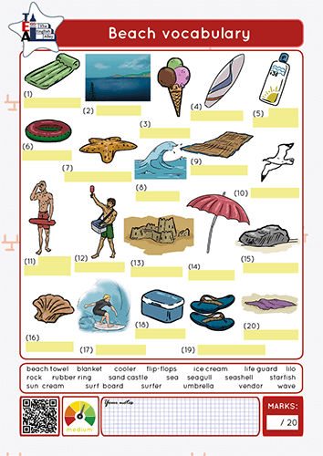beach vocabulary