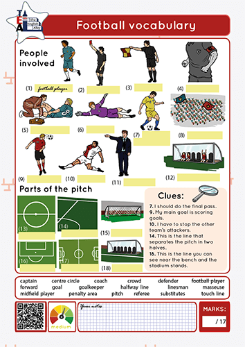 football vocabulary worksheet